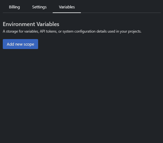 Add new environment scope