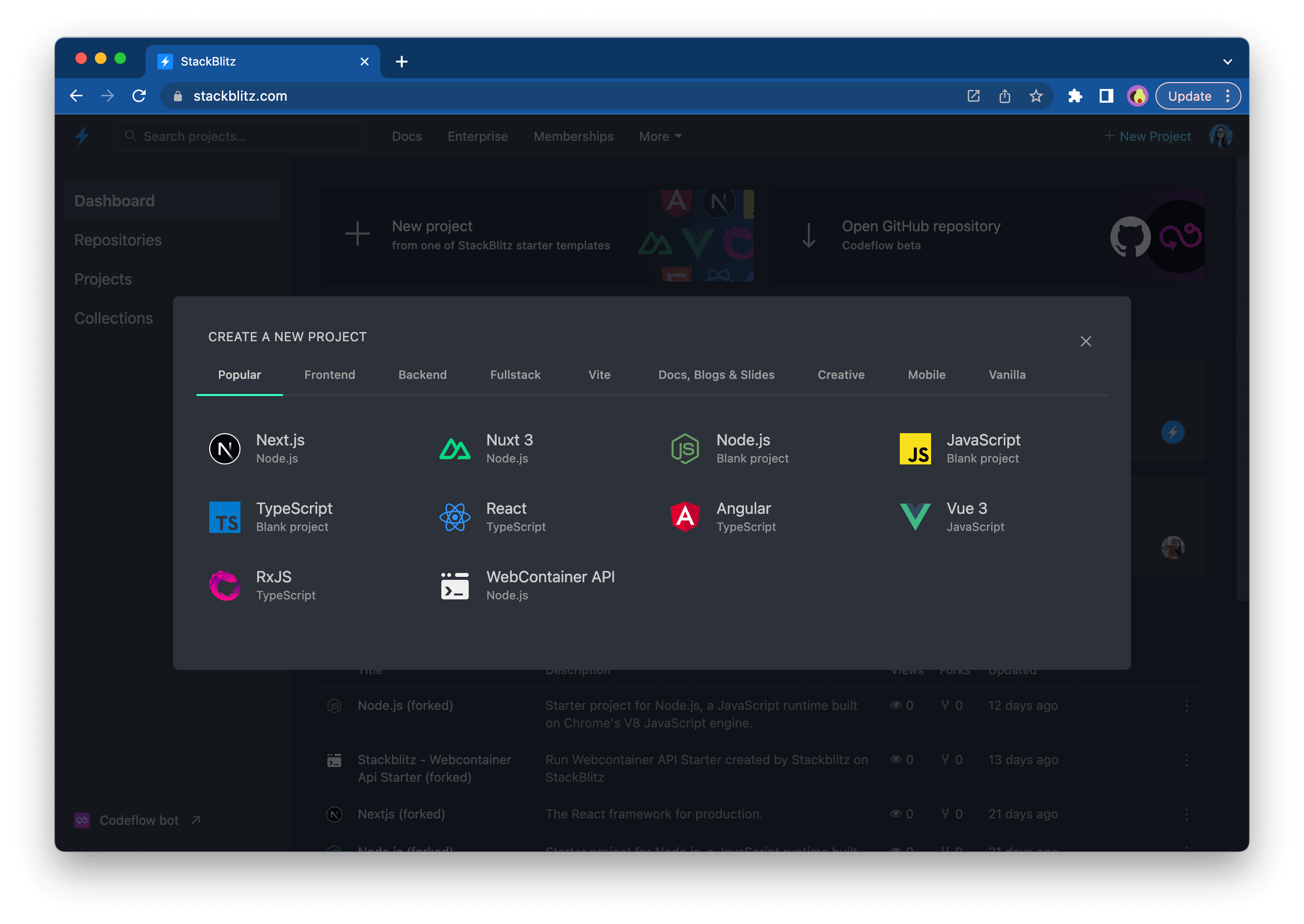 Project Starter Dashboard